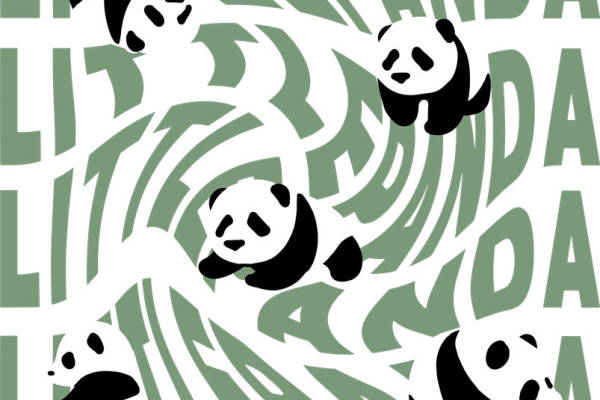 熊猫图案裁片印花,打造可爱服装