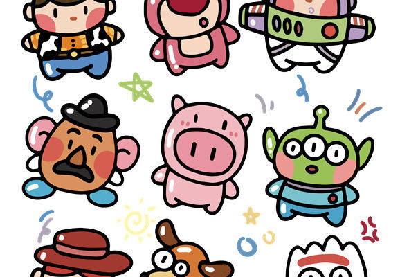 可爱卡通人物服装印花图案裁片