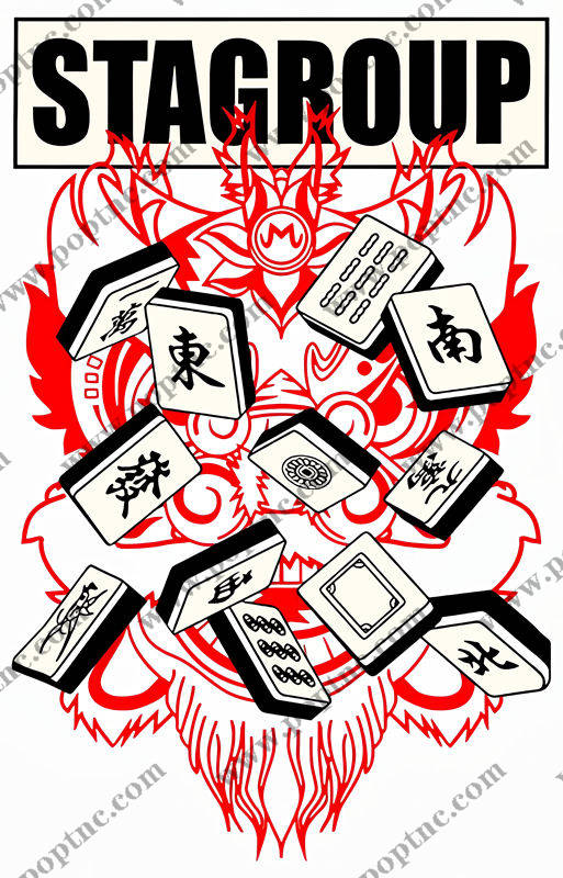 复古麻将图案服装印花素材,适合时尚设计