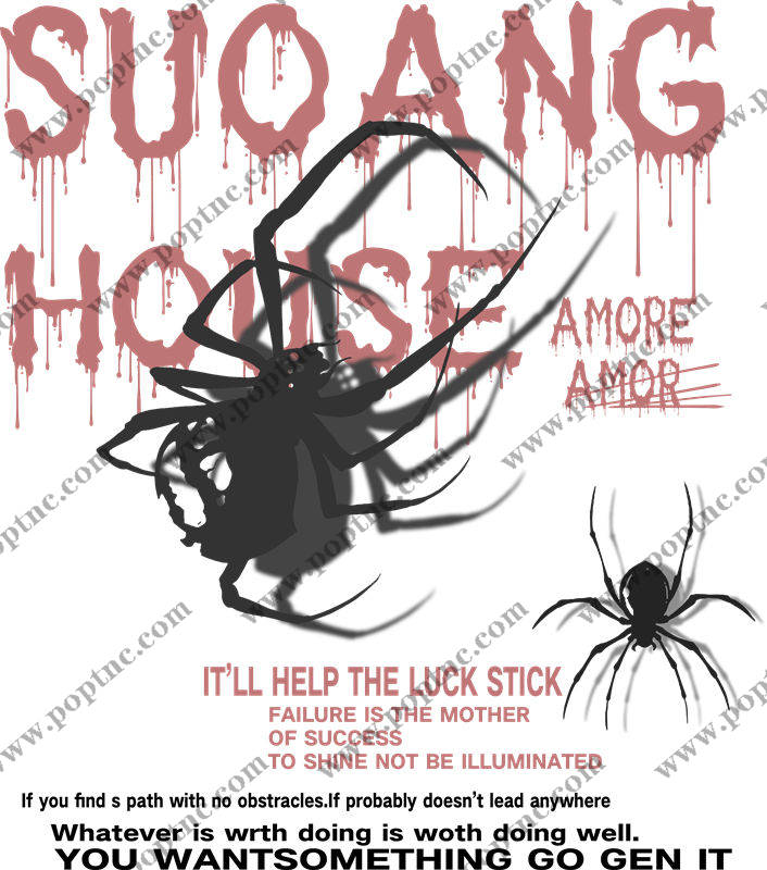 裁片印花:蜘蛛与文字的神秘图案,打造个性服装