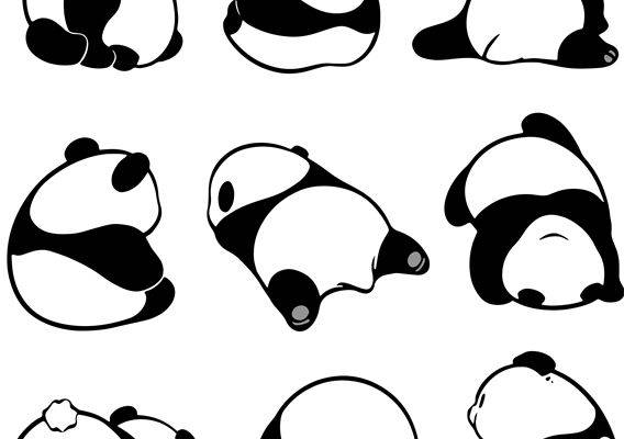 可爱熊猫图案裁片印花，打造个性服装