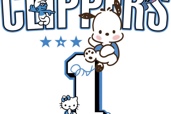 卡通动物与数字1的创意服装印花裁片