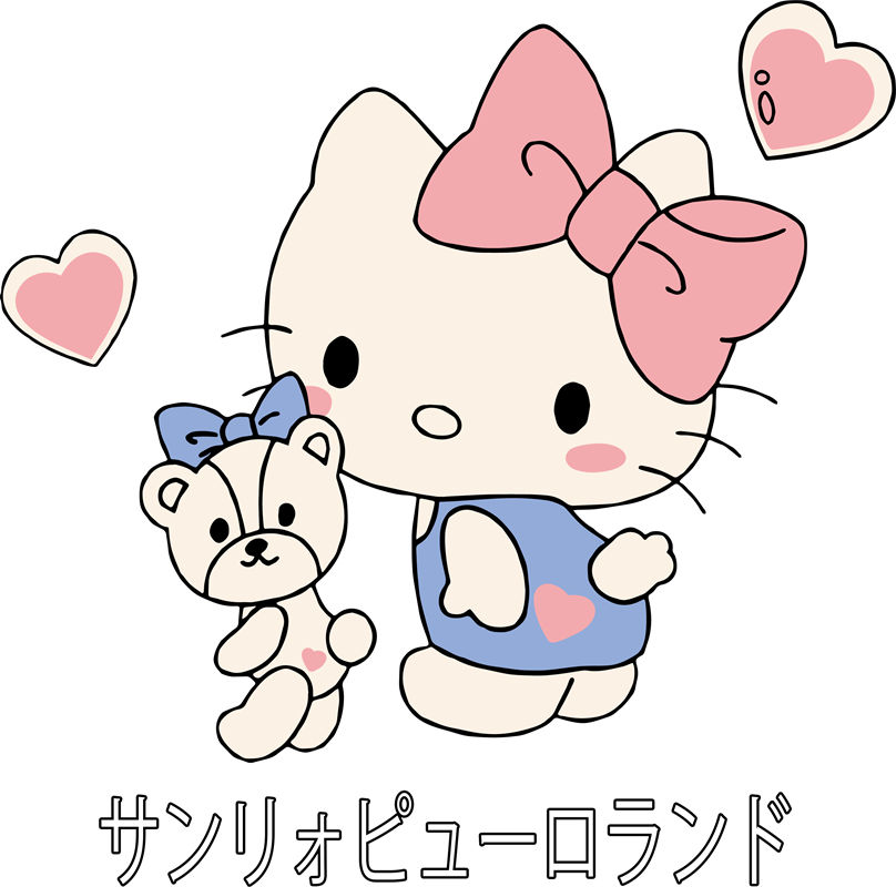 可爱猫咪与小熊的服装印花设计灵感