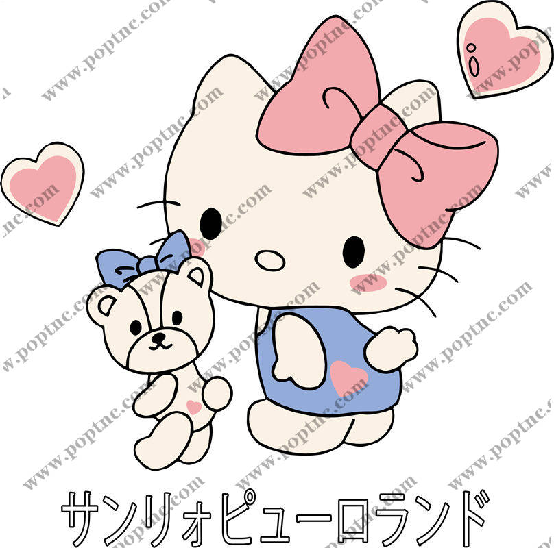 可爱猫咪与小熊的服装印花设计灵感