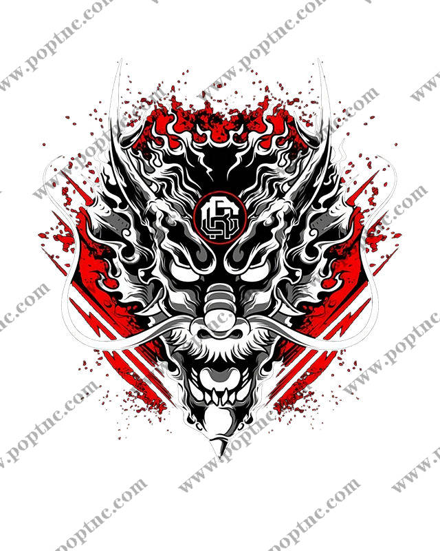 暗黑风龙纹裁片印花设计,服装印花新选择