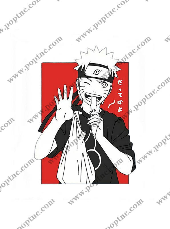 动漫风格服装印花素材:火影忍者忍者风裁片印花