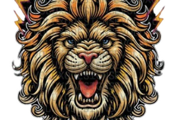 狮子头像裁片印花：摇滚风格服装印花设计
