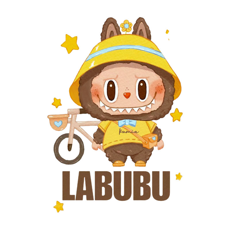 萌趣小动物骑车裁片印花,打造个性服装