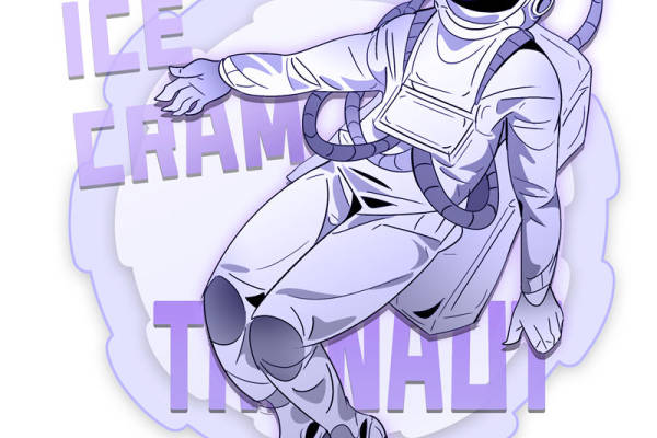 冰激凌太空宇航员裁片印花，打造独特服装设计