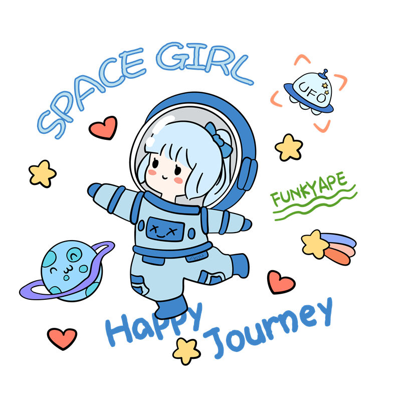 可爱太空女孩印花：打造独特服装设计