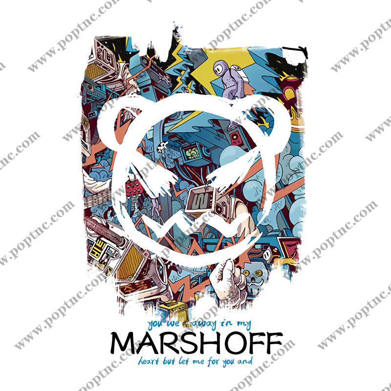 潮流涂鸦风格服装印花裁片设计