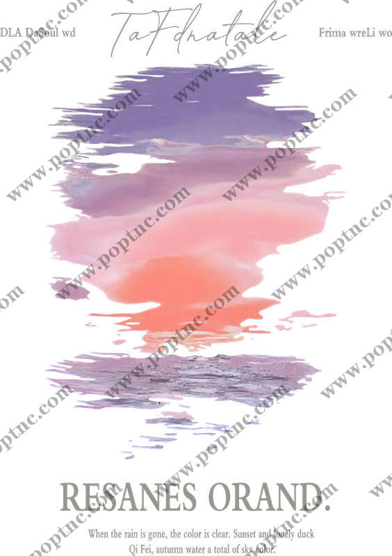 浪漫秋色:雨后清澈的粉紫色服装印花