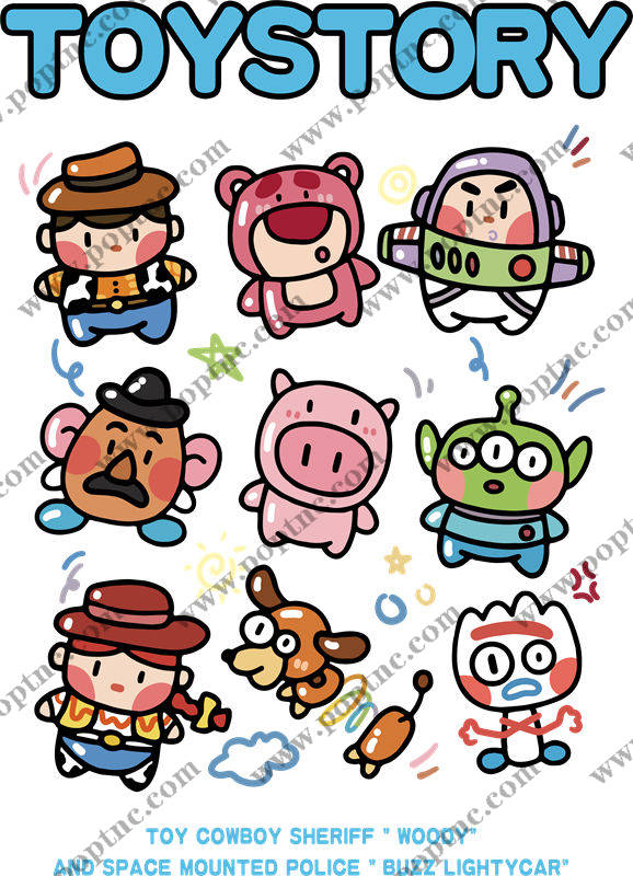 可爱玩具角色裁片印花,打造童趣服装