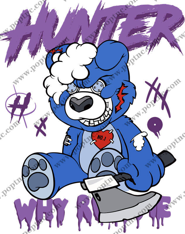 酷炫蓝熊印花图案:服装印花裁片设计灵感