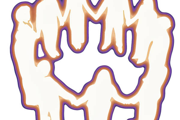 复古手印图案裁片印花设计，适用于个性服装