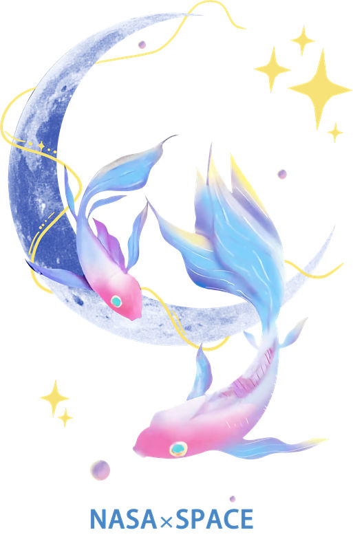 梦幻月光鱼跃星空：服装印花裁片设计灵感