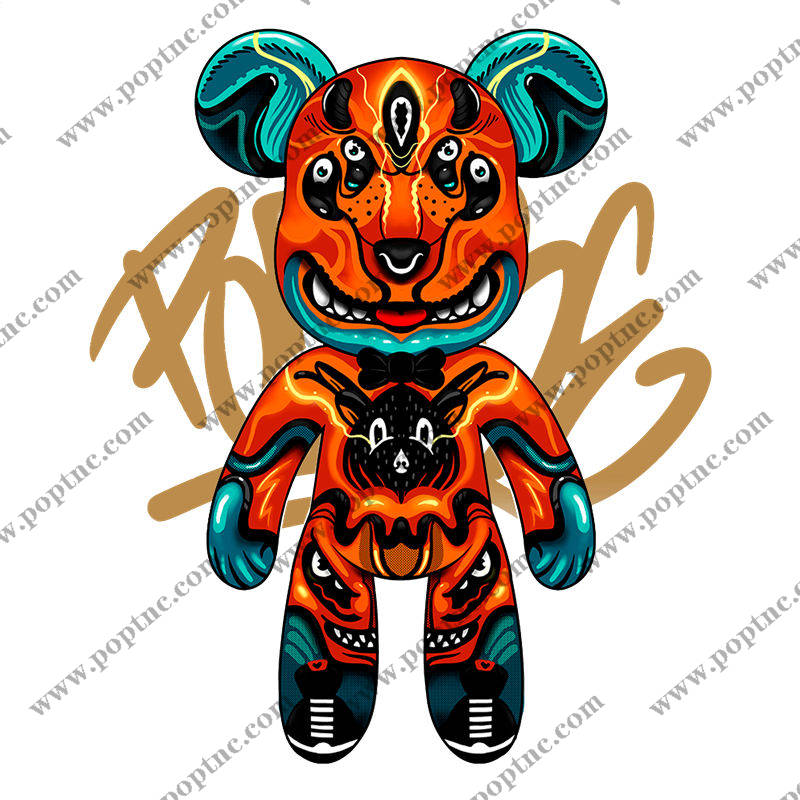 创意老虎纹样服装印花裁片设计