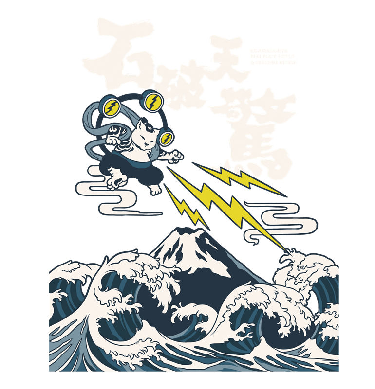 电猫穿越波浪：服装印花裁片设计灵感