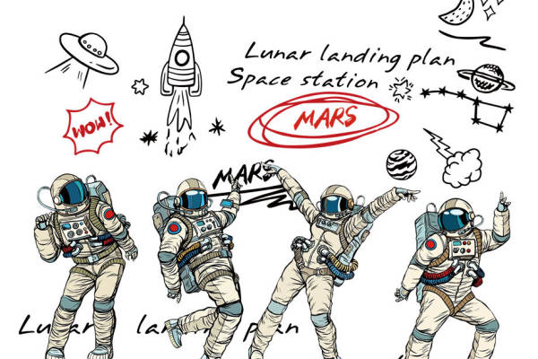 太空探险系列：宇航员印花图案，打造个性服装