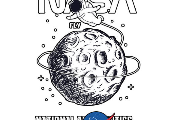 NASA月球宇航员印花：创意服装印花设计