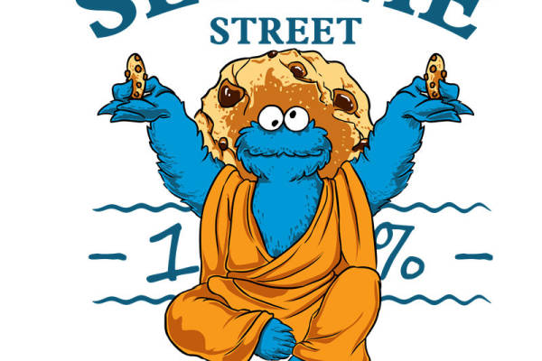 卡通芝麻街风格服装印花裁片