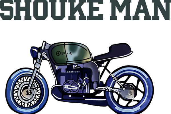 复古摩托车图案裁片印花，打造独特个性服装