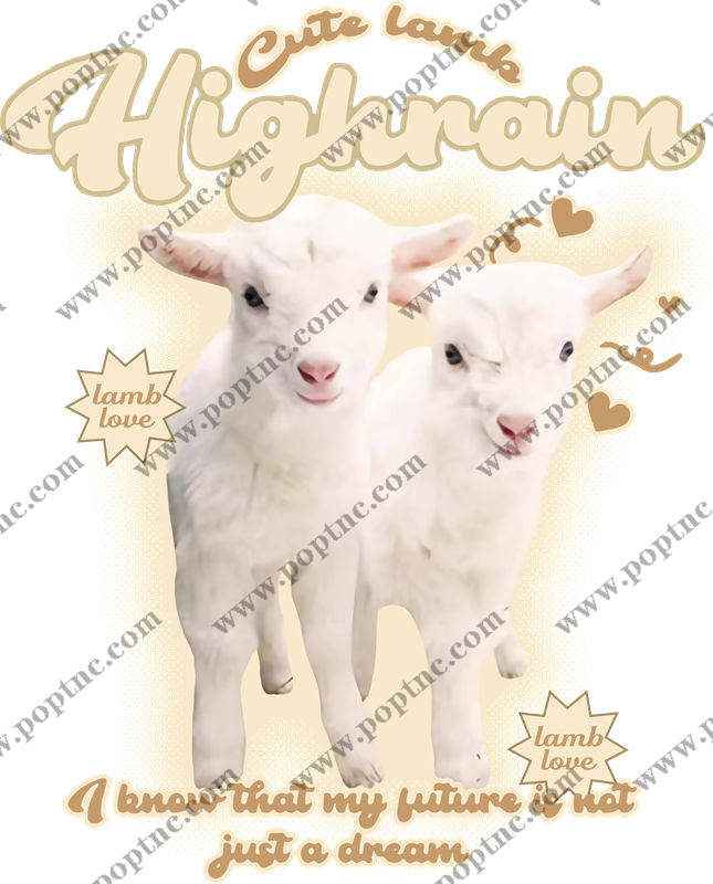 可爱羊羔图案:服装印花裁片设计灵感
