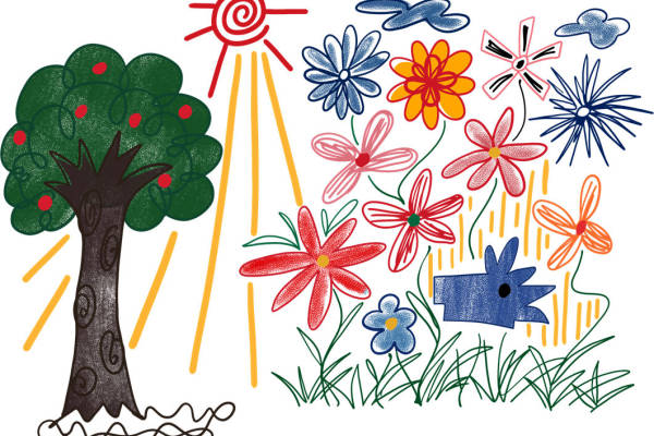 自然风花型图案服装印花裁片设计