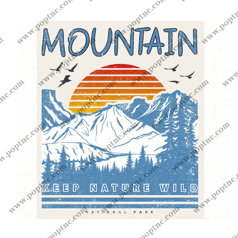 自然山景裁片印花,打造个性户外服装