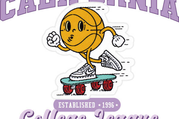 加州篮球滑板图案服装印花裁片