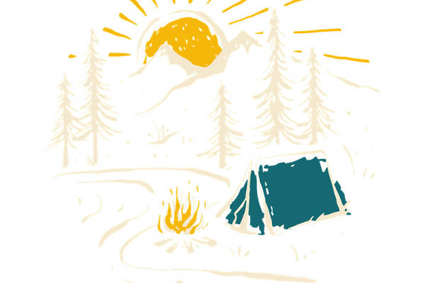 自然山林主题裁片印花，打造户外风格服装