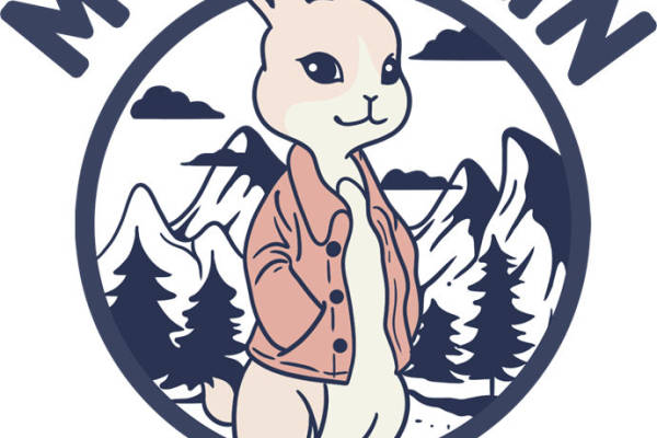 可爱兔子雪山图案服装印花素材