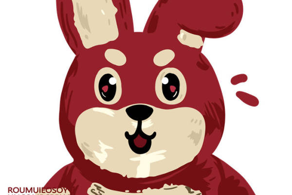 可爱卡通兔子图案服装印花素材