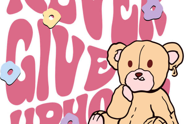 可爱泰迪熊图案服装印花设计