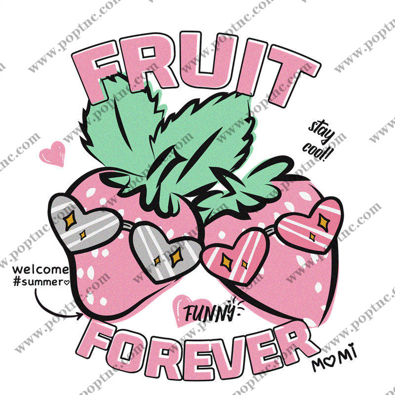 草莓夏日清凉印花裁片,打造个性服装