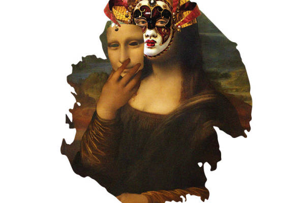 复古威尼斯面具花型裁片印花，打造独特服装设计