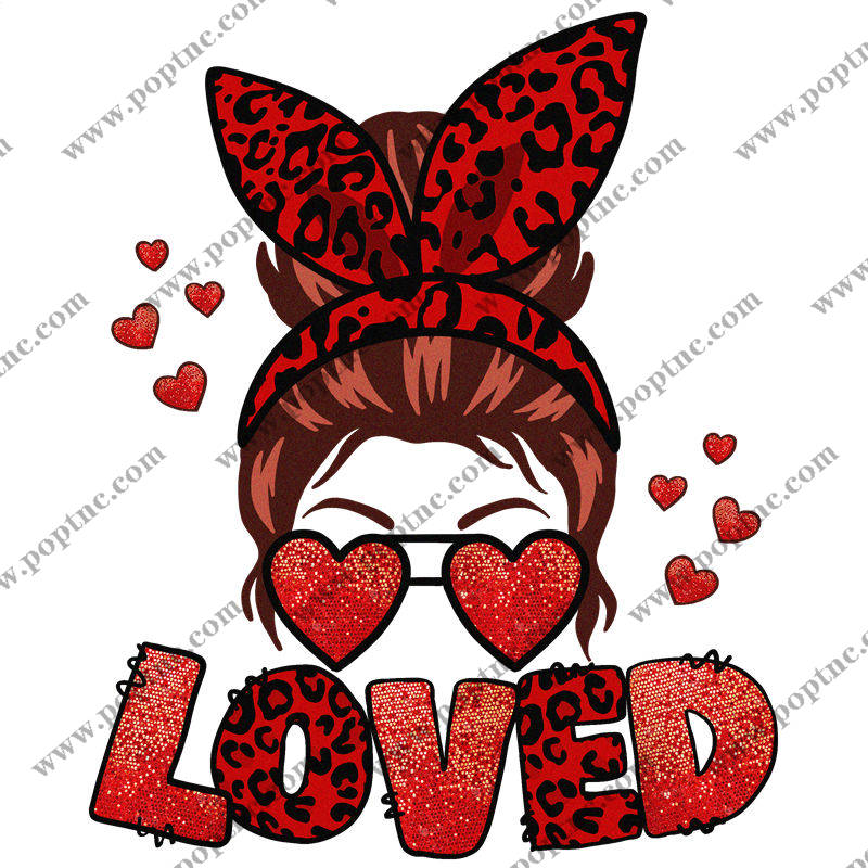 豹纹心形图案服装印花裁片