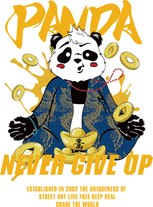 时尚熊猫印花图案：服装印花裁片设计灵感
