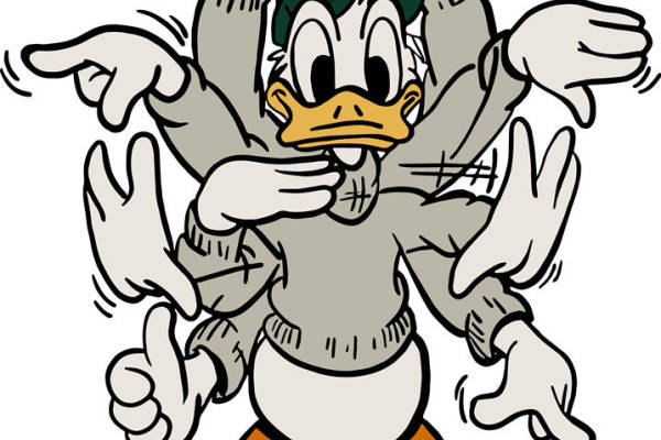 创意卡通鸭子图案，适合服装印花与裁片设计