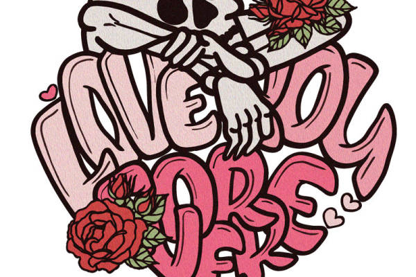 玫瑰骷髅花型印花图案，打造独特服装设计