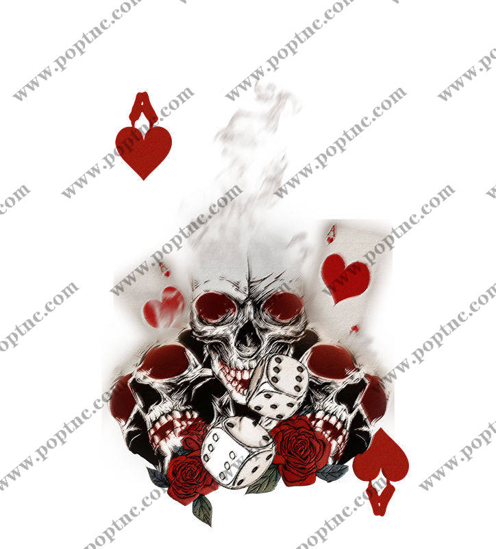 暗黑骷髅花型裁片印花,打造独特个性服装