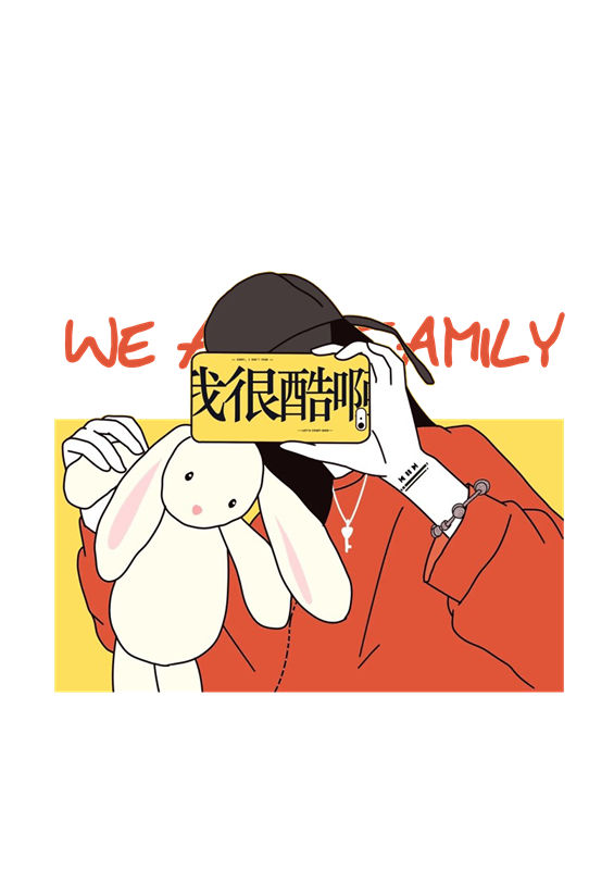 酷感十足的卡通兔子印花裁片，打造个性服装
