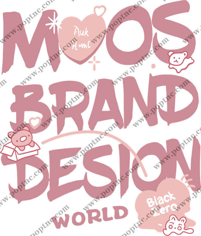 粉色可爱小熊印花,打造个性服装裁片