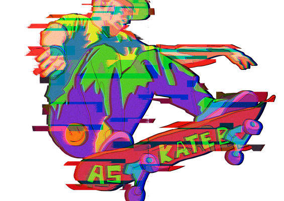 炫酷滑板少年：服装印花裁片设计灵感