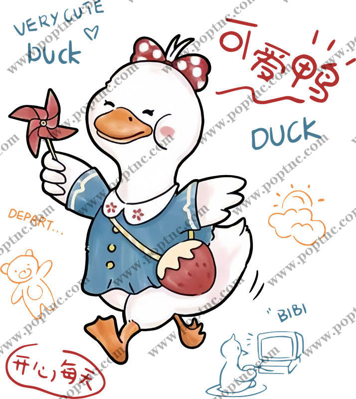 可爱鸭子裁片印花:打造童趣服装