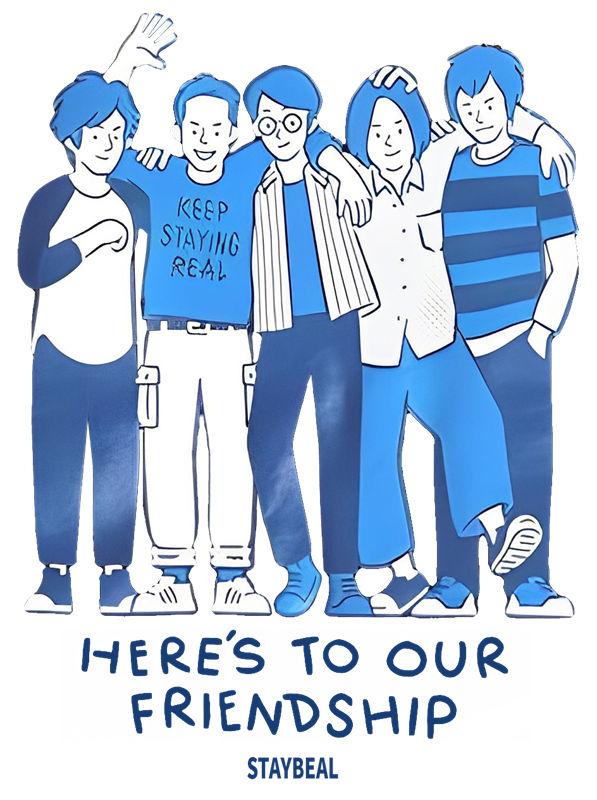 蓝色调友谊主题服装印花素材，轻松打造个性潮流