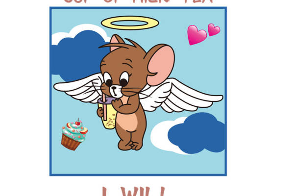 可爱小猫天使印花：服装印花新选择