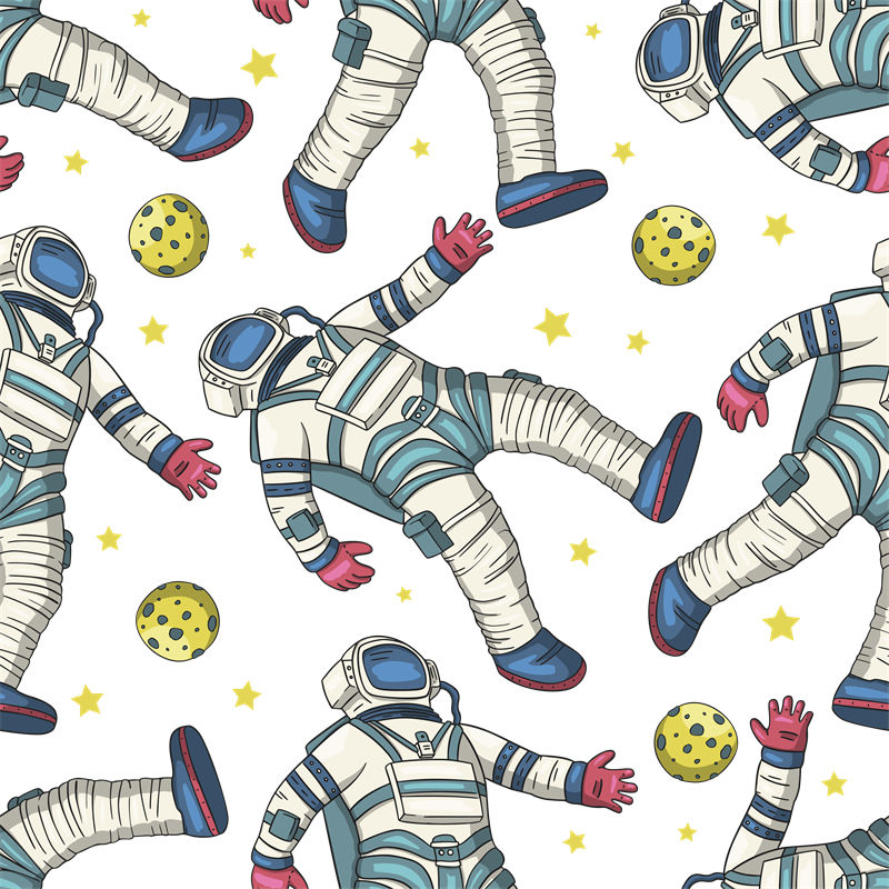宇航员与星球的梦幻印花设计,打造独特服装印花效果