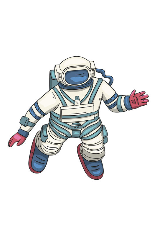 时尚裁片印花：太空宇航员图案服装印花
