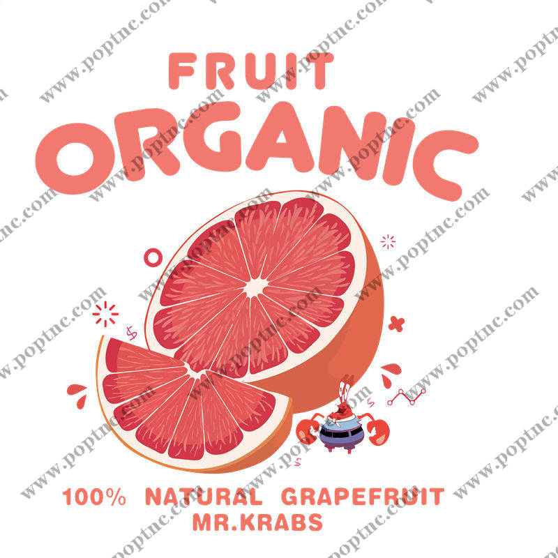 自然风葡萄柚印花裁片,打造个性服装